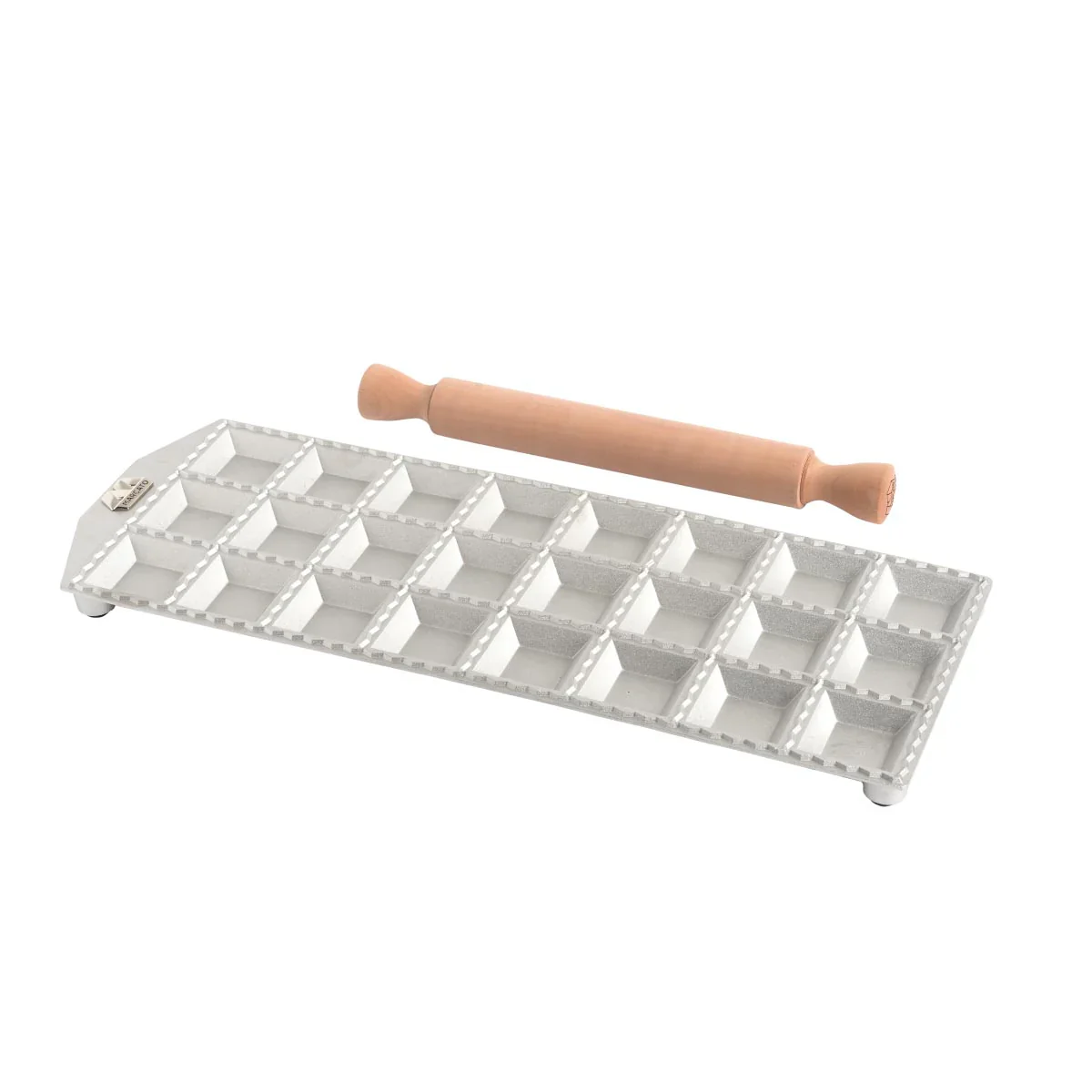 Marcato Ravioli Mold 36 Squared Ravioli with Rolling Pin