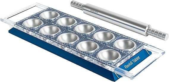 Marcato Ravioli Tablet with Rolling Pin - Powder Blue