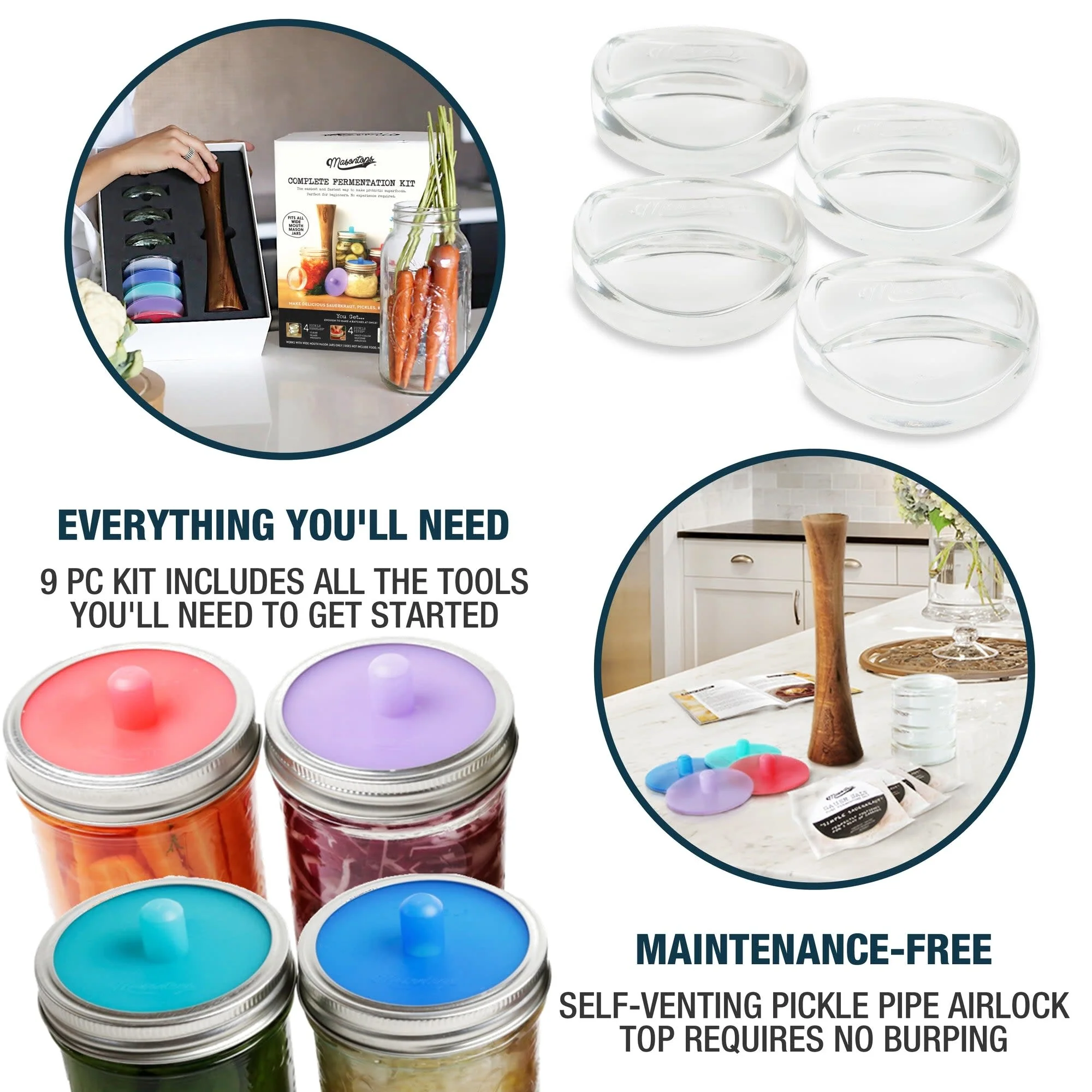 MasonTops Fermentation Kit - WIDE 9-pc - Image 3