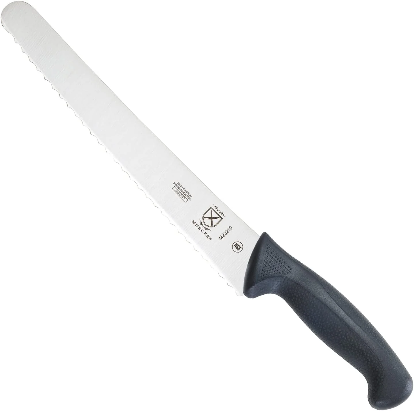 Mercer Millennia Black Handle 10" Wide Wavy Edge Bread Knife