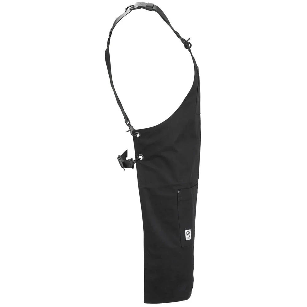 Metro Edge Renegade Bib Apron - Black Canvas w/ Black Leather Straps - Image 2