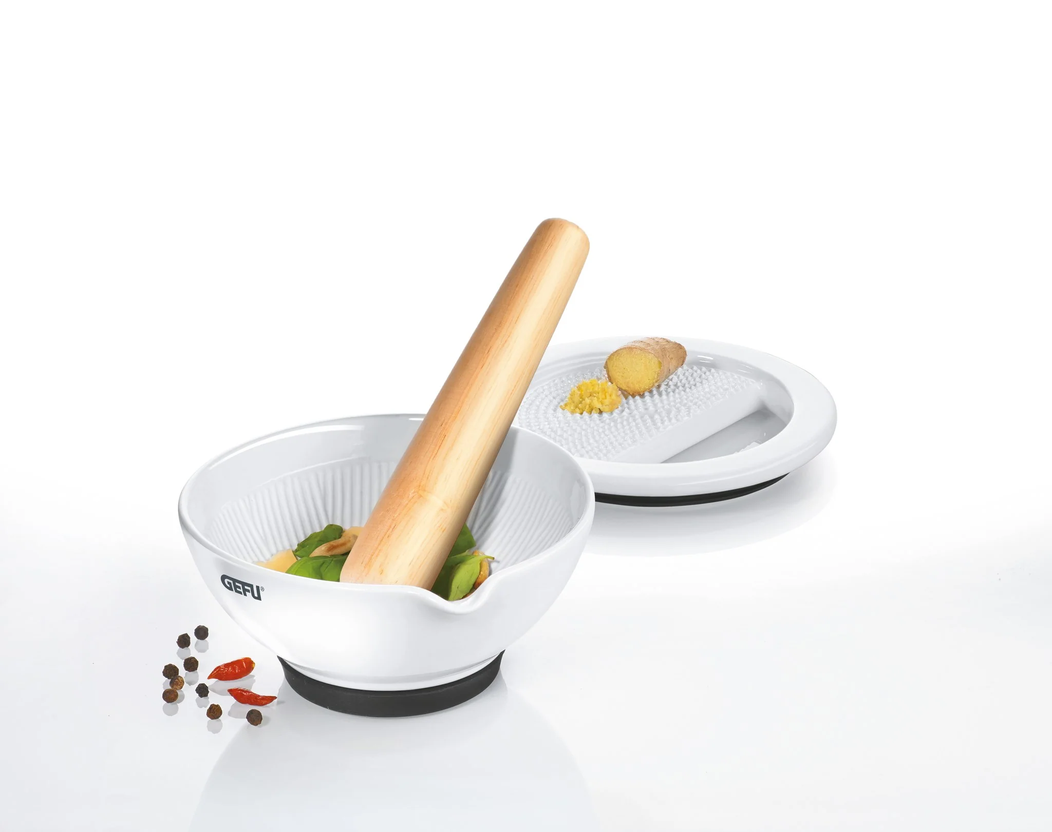Mortar & Pestle w/Grater Porcelain SURI