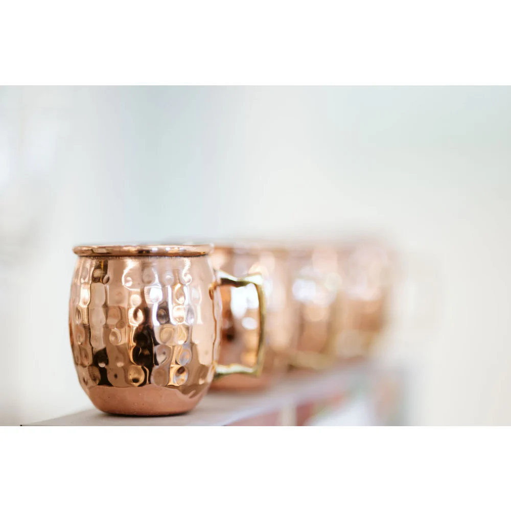 Moscow Mule Copper and Stainless Steel Hammered Belly-Shaped Mug 20oz - Image 3
