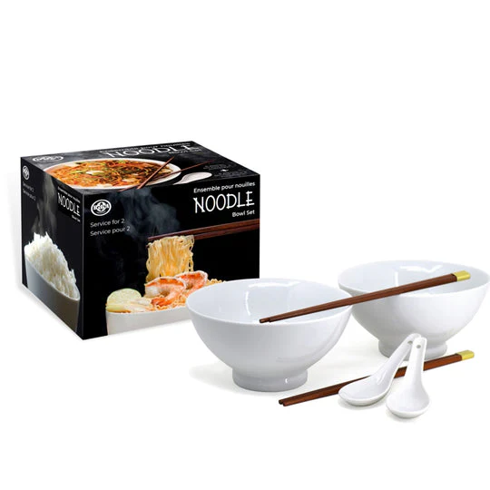 Noodle Bowl Set - White 6 piece - Image 3