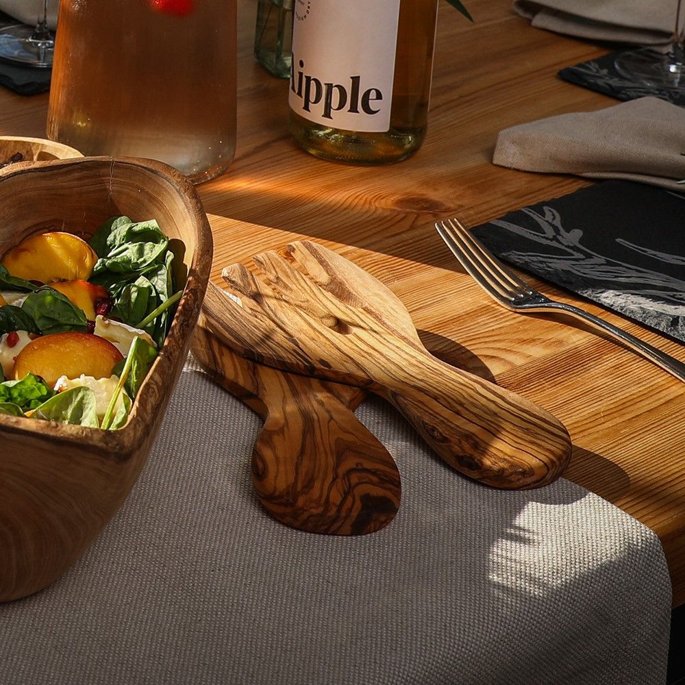 Olive Wood - Salad Hands Set - Image 2