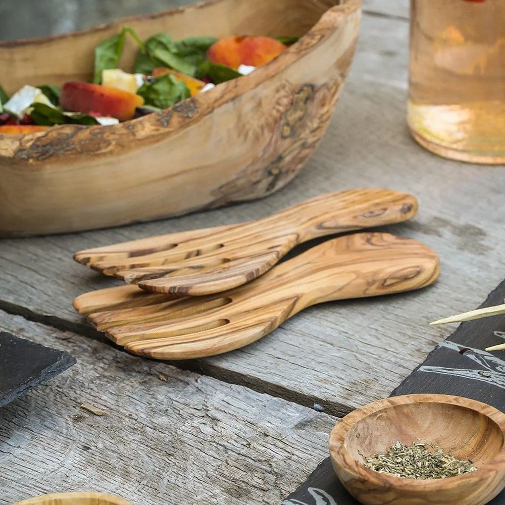 Olive Wood - Salad Hands Set - Image 4