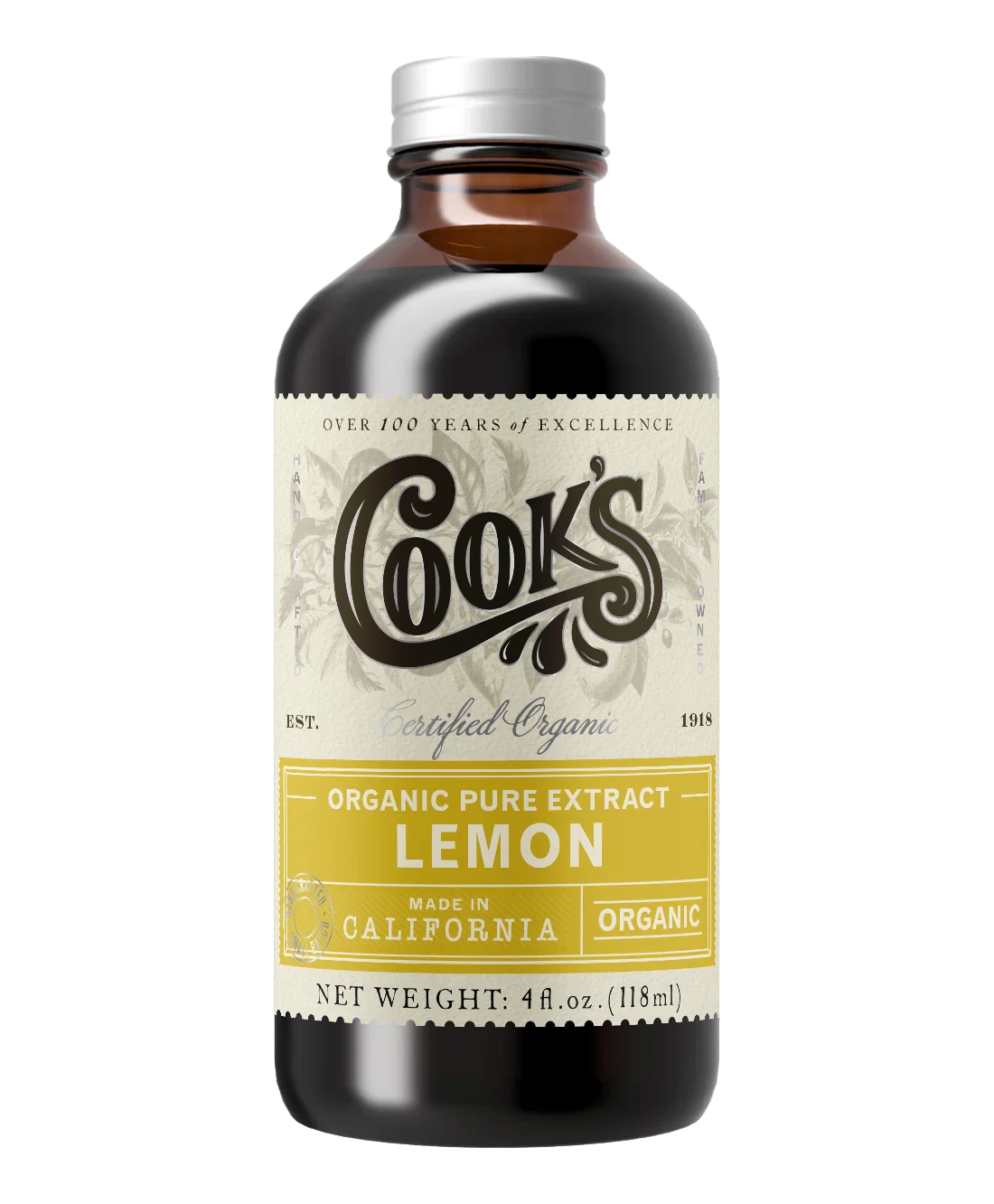 Organic Pure Lemon Extract (Terpeneless) - 236ml/8oz