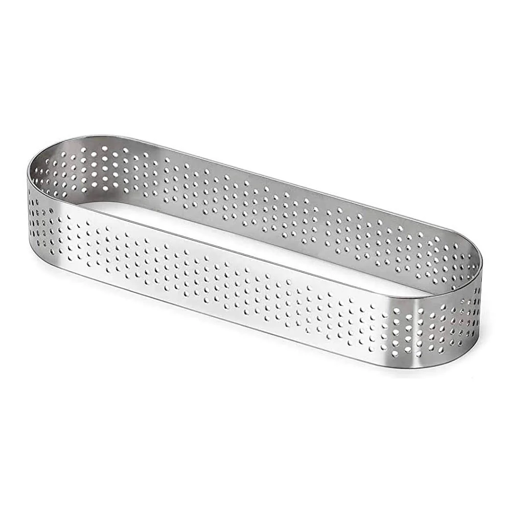 Oval Perforated Tart Ring 119mm x 35mm - Medium