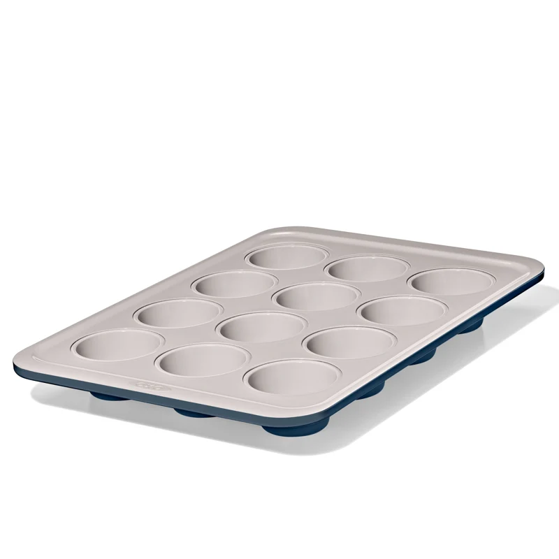 OXO Non-Stick Pro Ceramic Coated Metal Bakeware 12 Cup Muffin Pan – Storm Blue