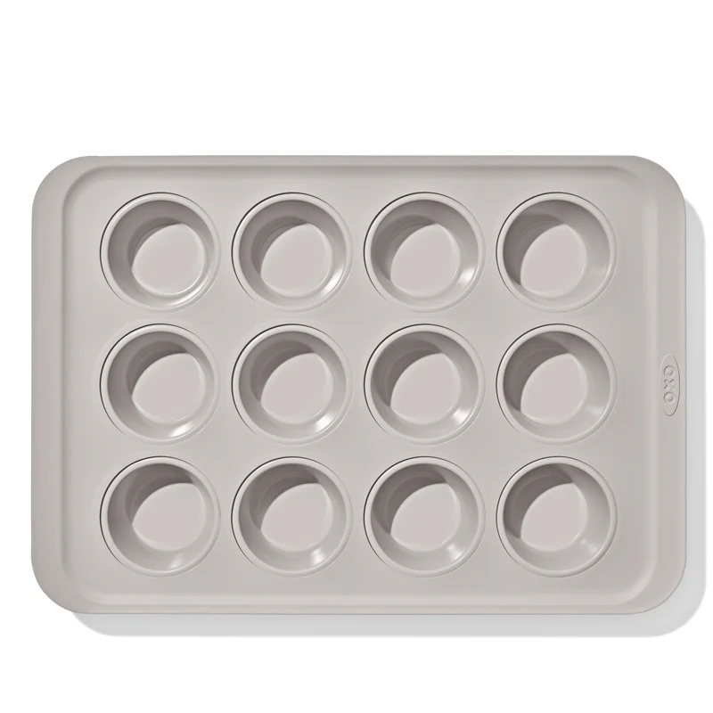 OXO Non-Stick Pro Ceramic Coated Metal Bakeware 12 Cup Muffin Pan – Storm Blue - Image 3