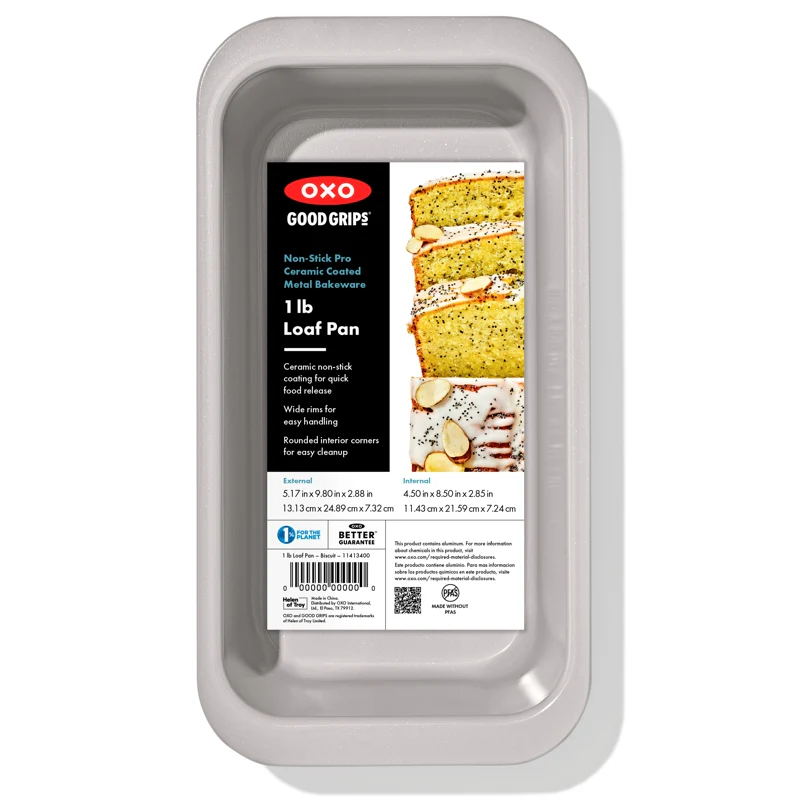 OXO Non-Stick Pro Ceramic Coated Metal Bakeware 1Lb Loaf Pan – Storm Blue - Image 7