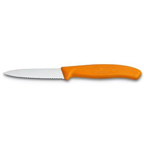 Paring Knife 3.25" / 8cm Serrated, Spear Tip - Orange