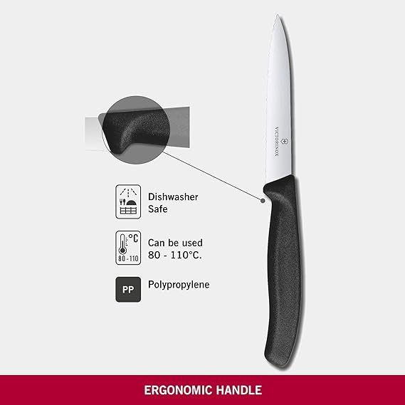 Paring Knife 4"/Serrated,Spear Point - Black - Image 3