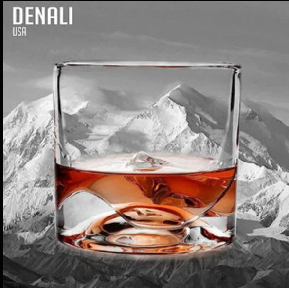 Mt Denali Crystal Whiskey Glass
