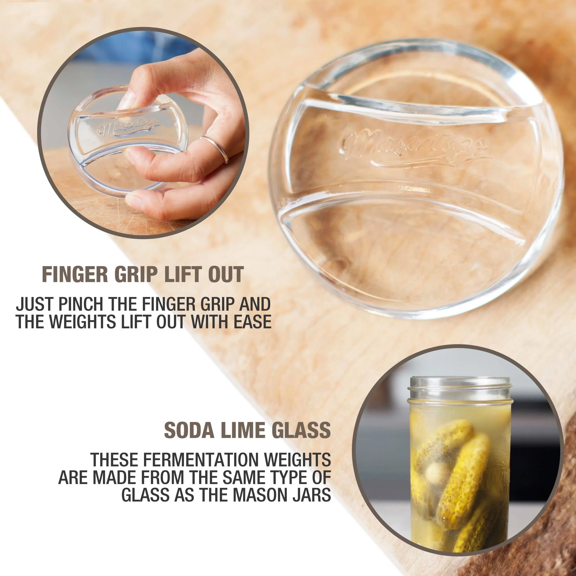 Pickle Pebble REGULAR 4-pack Glass Fermentation Weights - Image 3