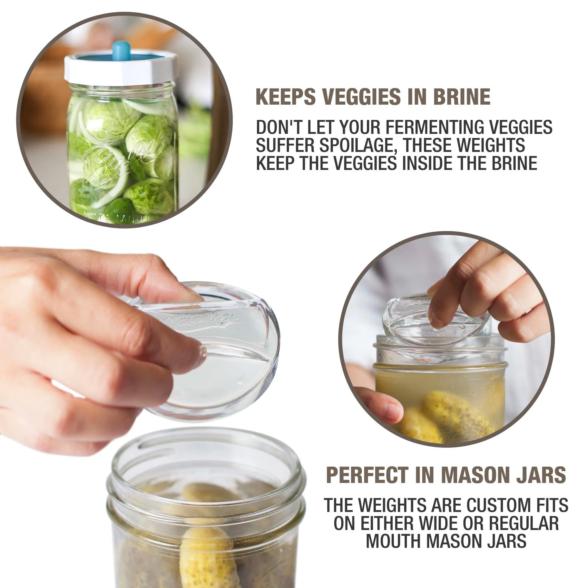 Pickle Pebble REGULAR 4-pack Glass Fermentation Weights - Image 4