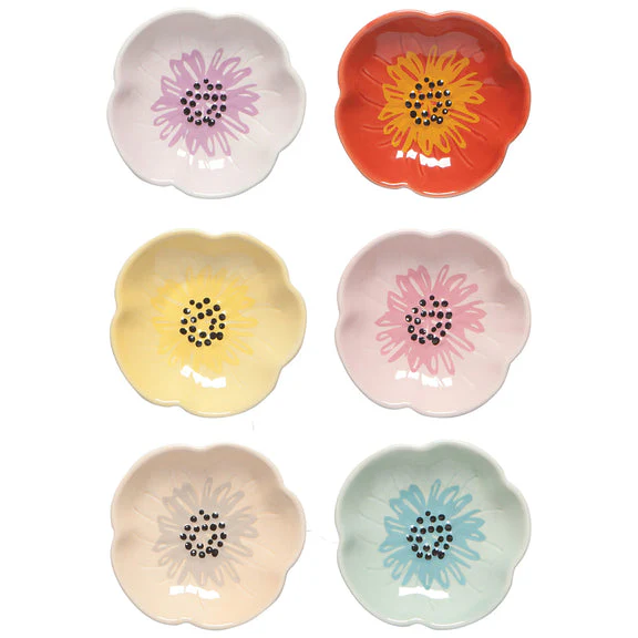 Pinch Bowl Set/6 - Flower