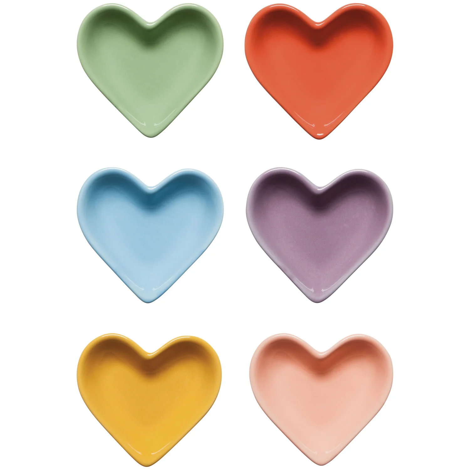 Pinch Bowl Set/6 - Heart Color Parade Assorted