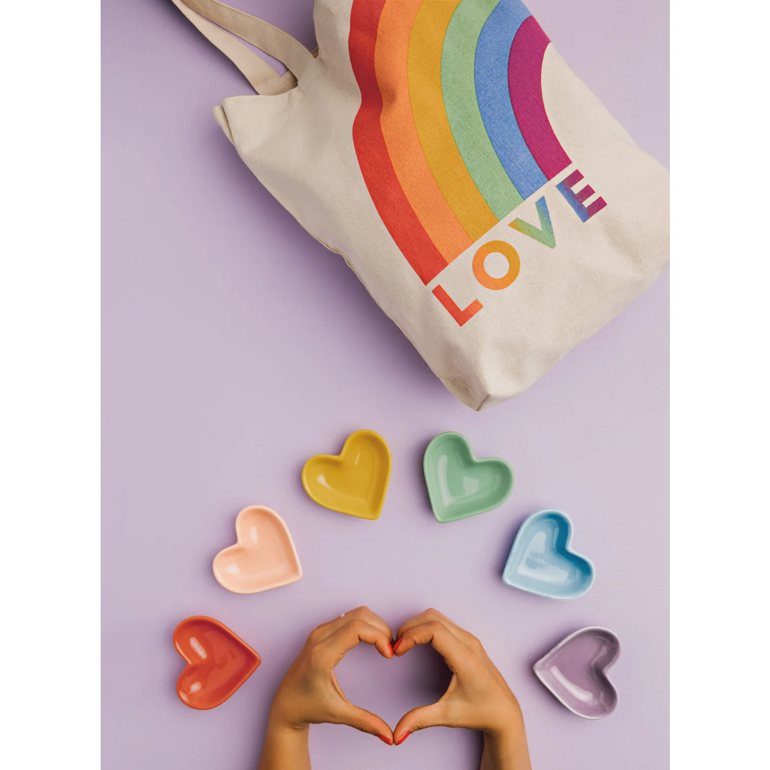 Pinch Bowl Set/6 - Heart Color Parade Assorted - Image 2