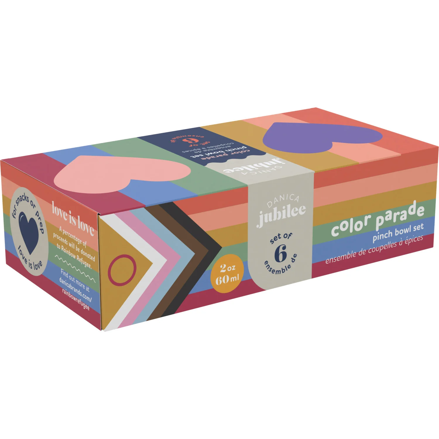 Pinch Bowl Set/6 - Heart Color Parade Assorted - Image 3