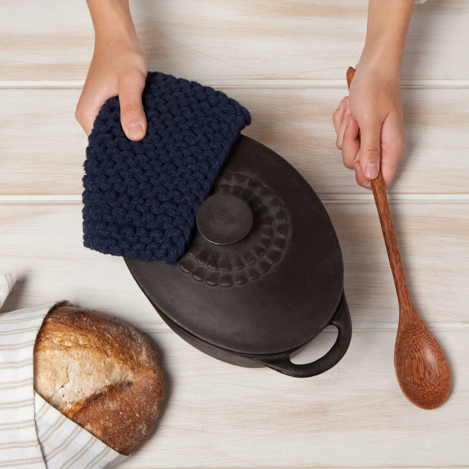 Pot Holder - Knit - Midnight Blue - Image 3