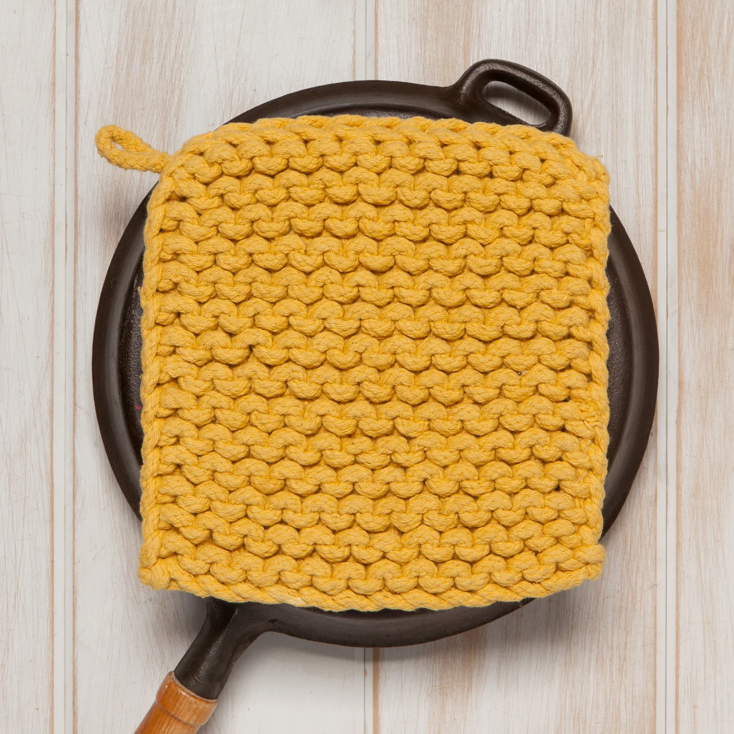 Pot Holder - Knit - Ochre - Image 3
