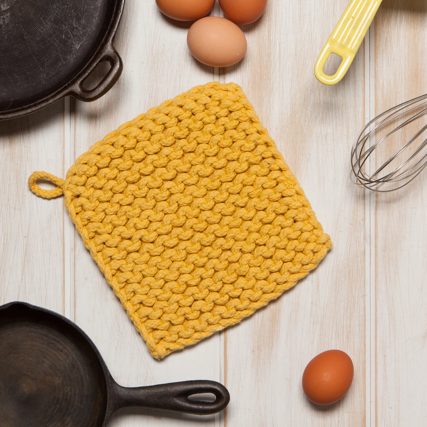 Pot Holder - Knit - Ochre - Image 5
