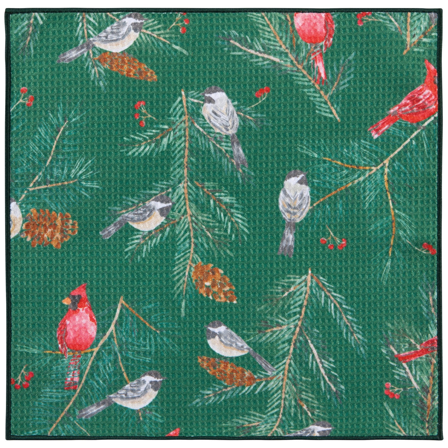 Recycled Microfibre Dishcloth S/2 - Birds & Boughs Christmas - Image 3