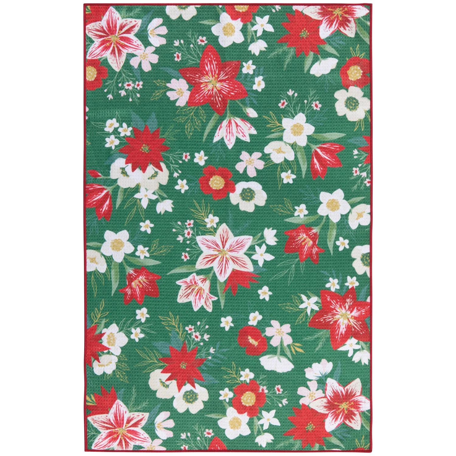 Recycled Microfibre Tea Towel - Amaryllis Christmas