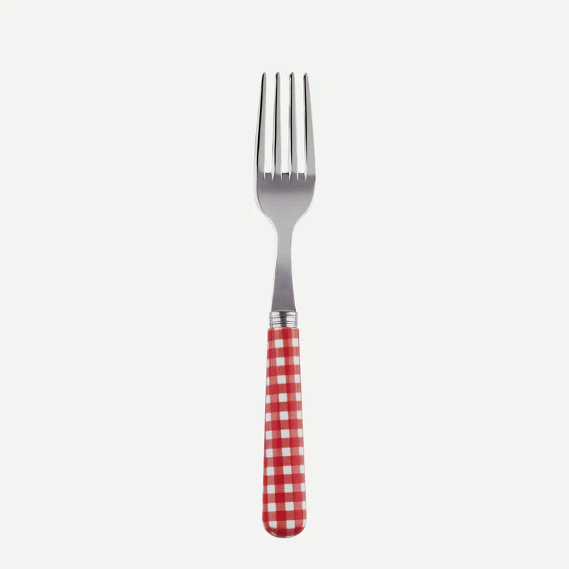 Sabre Vichy Gingham Small Fork - Red