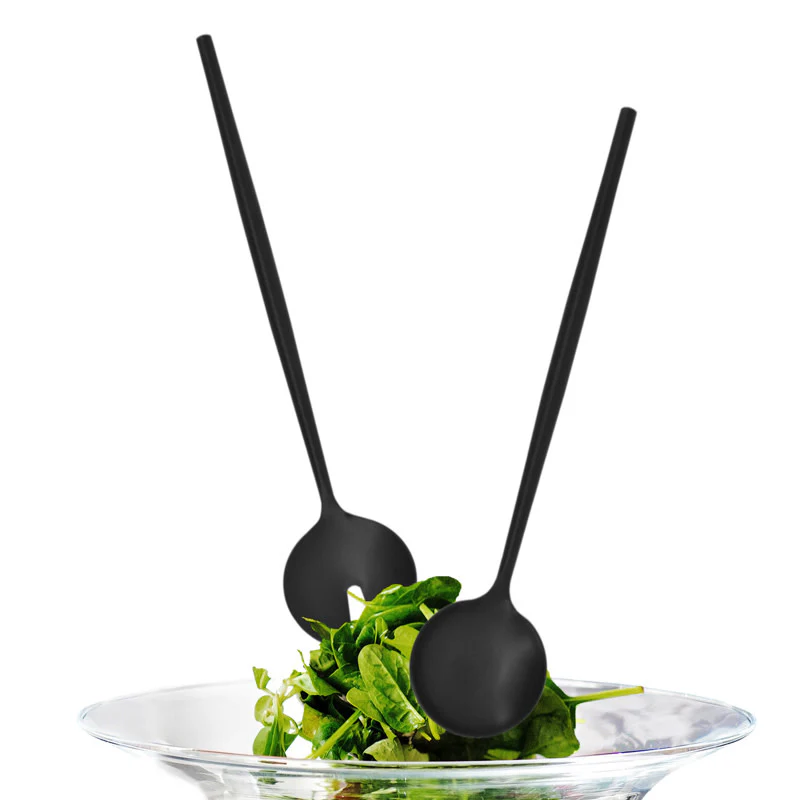 Salad Servers - Black Stainless - Image 2