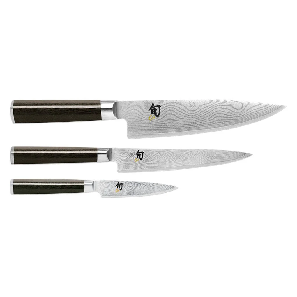 Shun Classic Knife Set - Starter - Paring 3.5", Utility 6", Chef's 8"