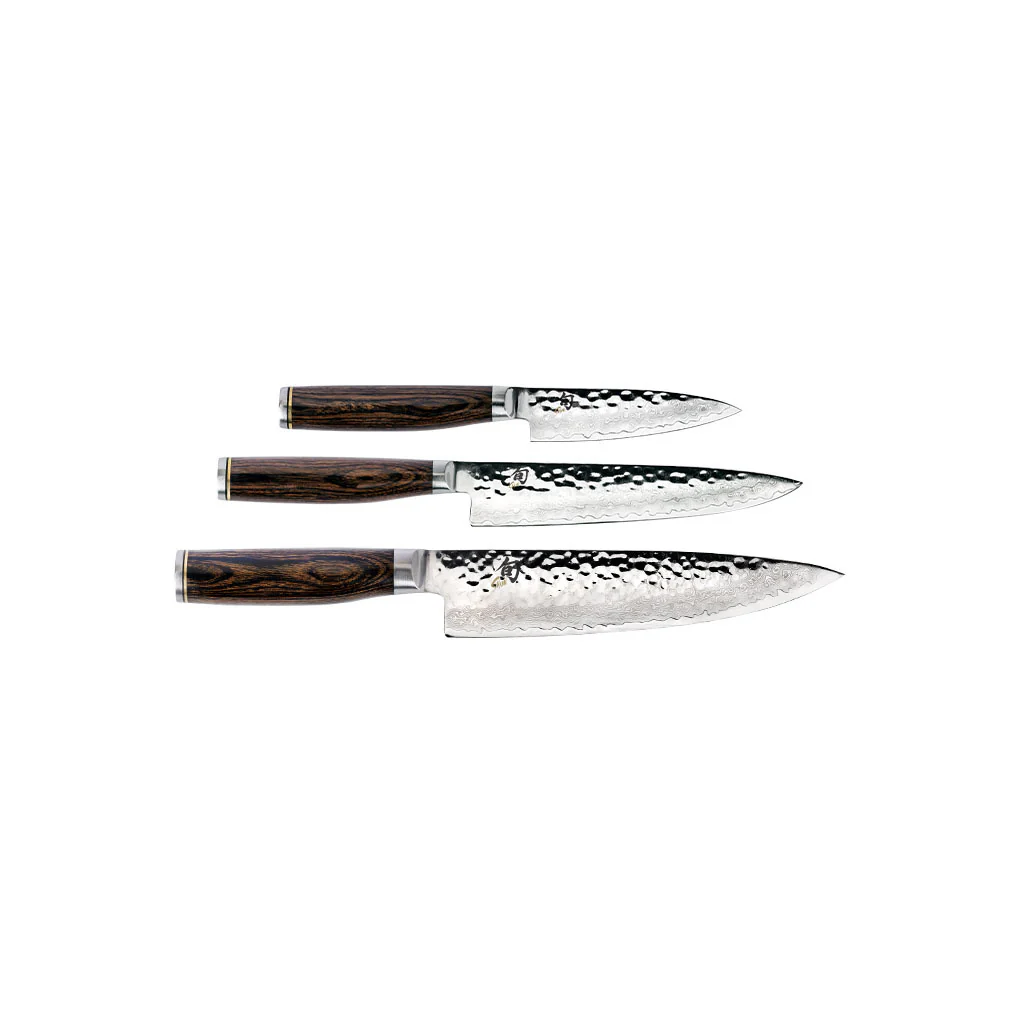 Shun Premier Knife Set - Starter - Paring 4", Utility 6.5", Chef's 8" - Image 2