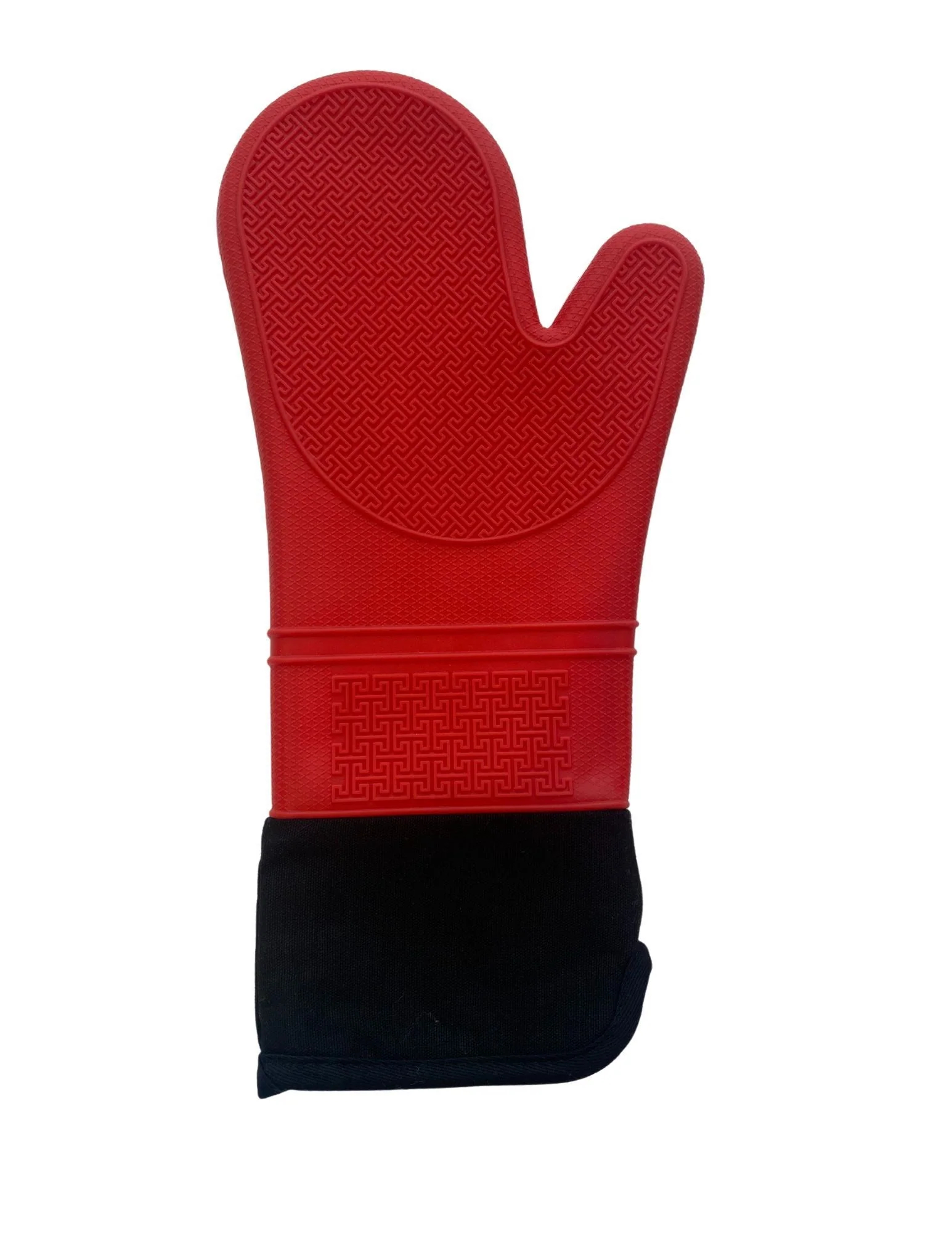 Silicone Oven Mitt Long with Cuff - Red