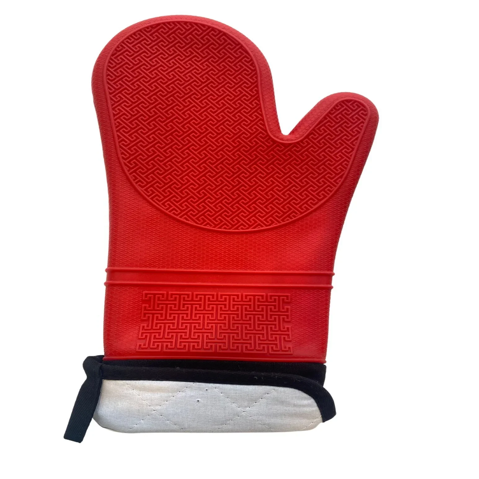 Silicone Oven Mitt Long with Cuff - Red - Image 3