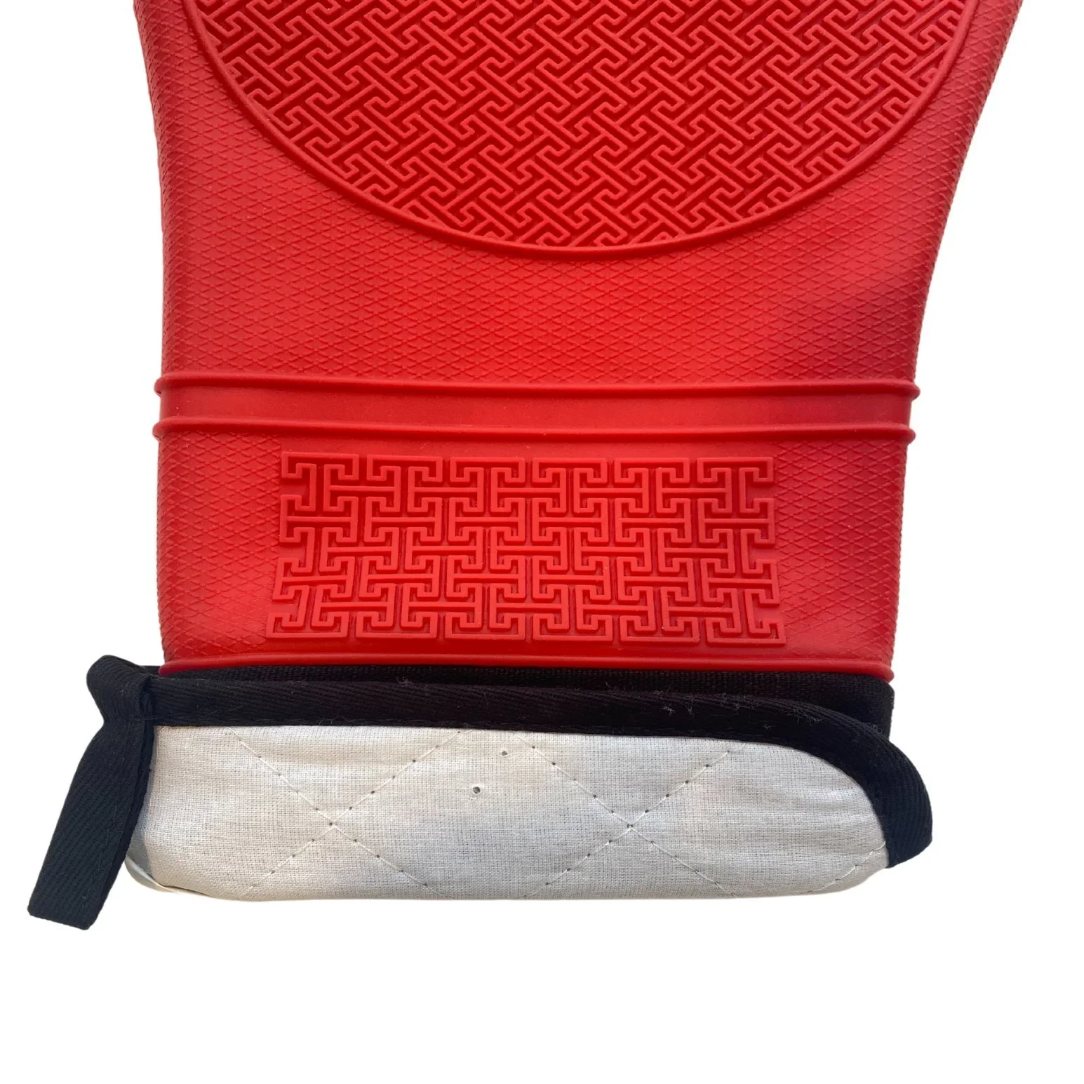 Silicone Oven Mitt Long with Cuff - Red - Image 4