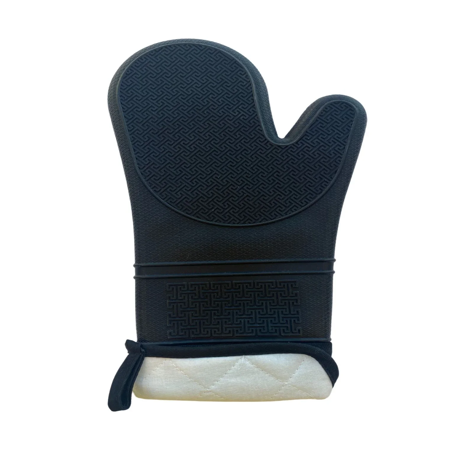 Silicone Oven Mitt Long with Cuff - Black - Image 3