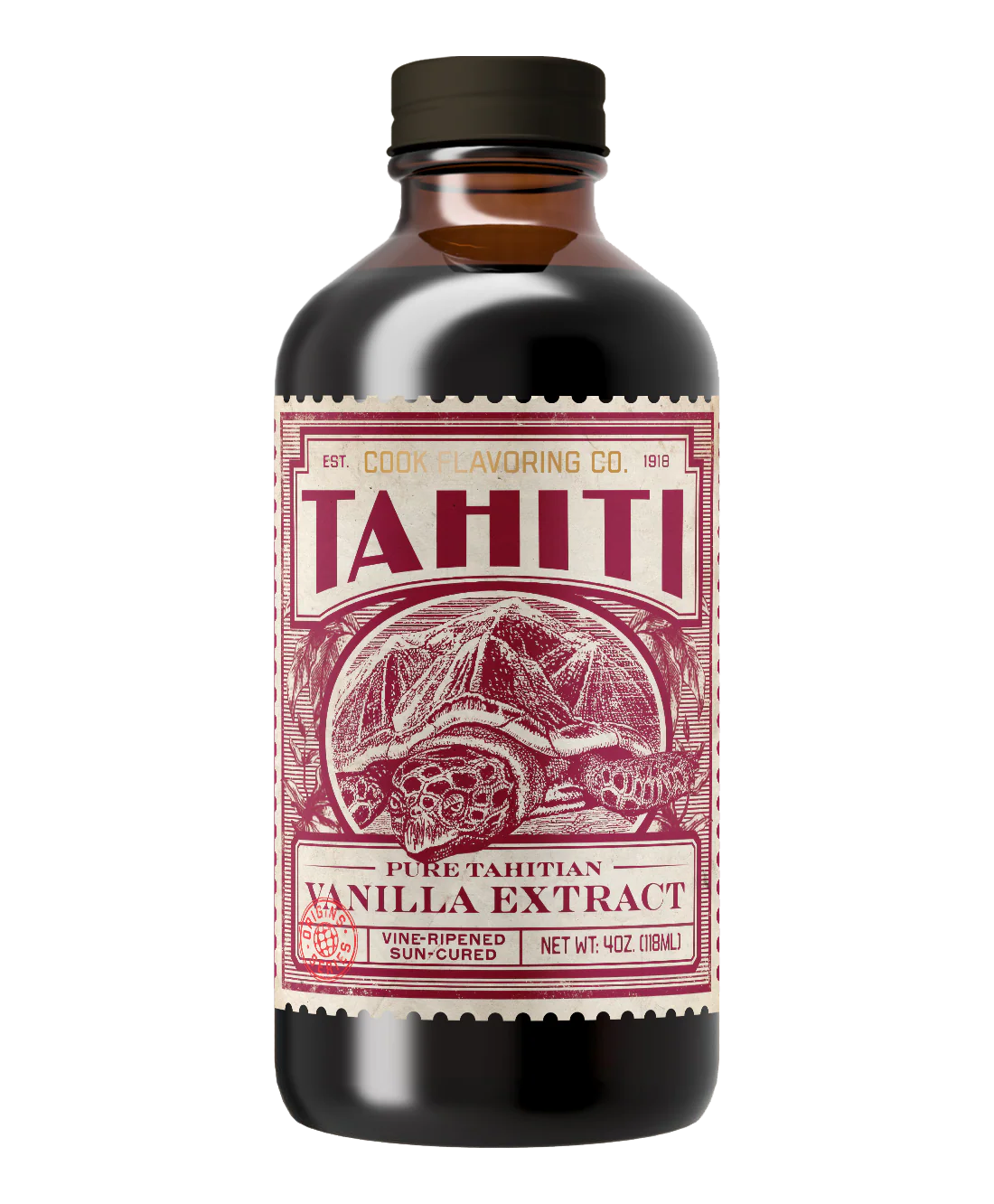 Single Origin Pure Tahitian Vanilla Extract - 118ml/4oz