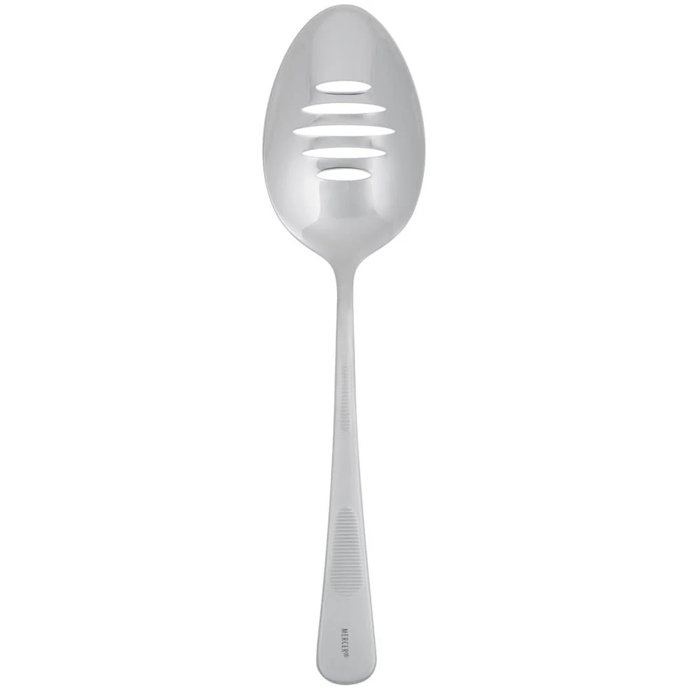 SS Slotted Bowl Plating Spoon - 9"