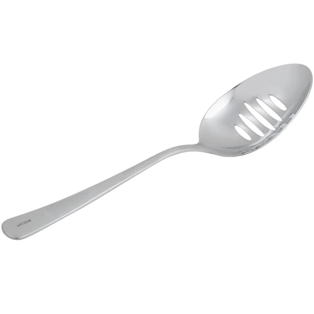 SS Slotted Bowl Plating Spoon - 9" - Image 2