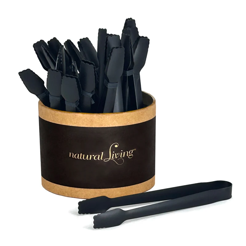 Natural Living Small Serving Tongs - Black - Image 2