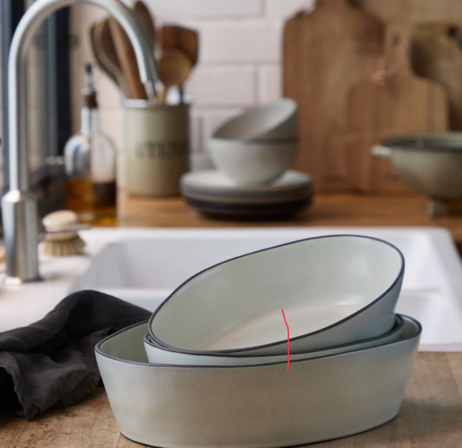 Costa Nova Stacked Organic Oval Baker β Salt