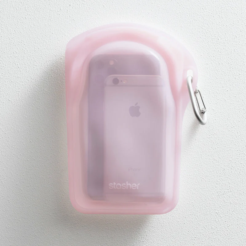 Stasher Go Clip-On Bag - Pink - Image 3