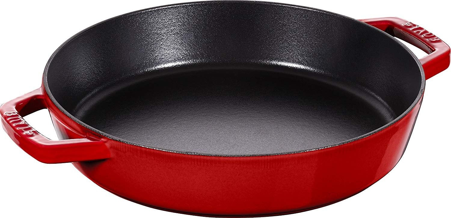 Staub 10"/26cm Double Handled Fry Pan - Cherry Red *b/o until end Feb 2026*