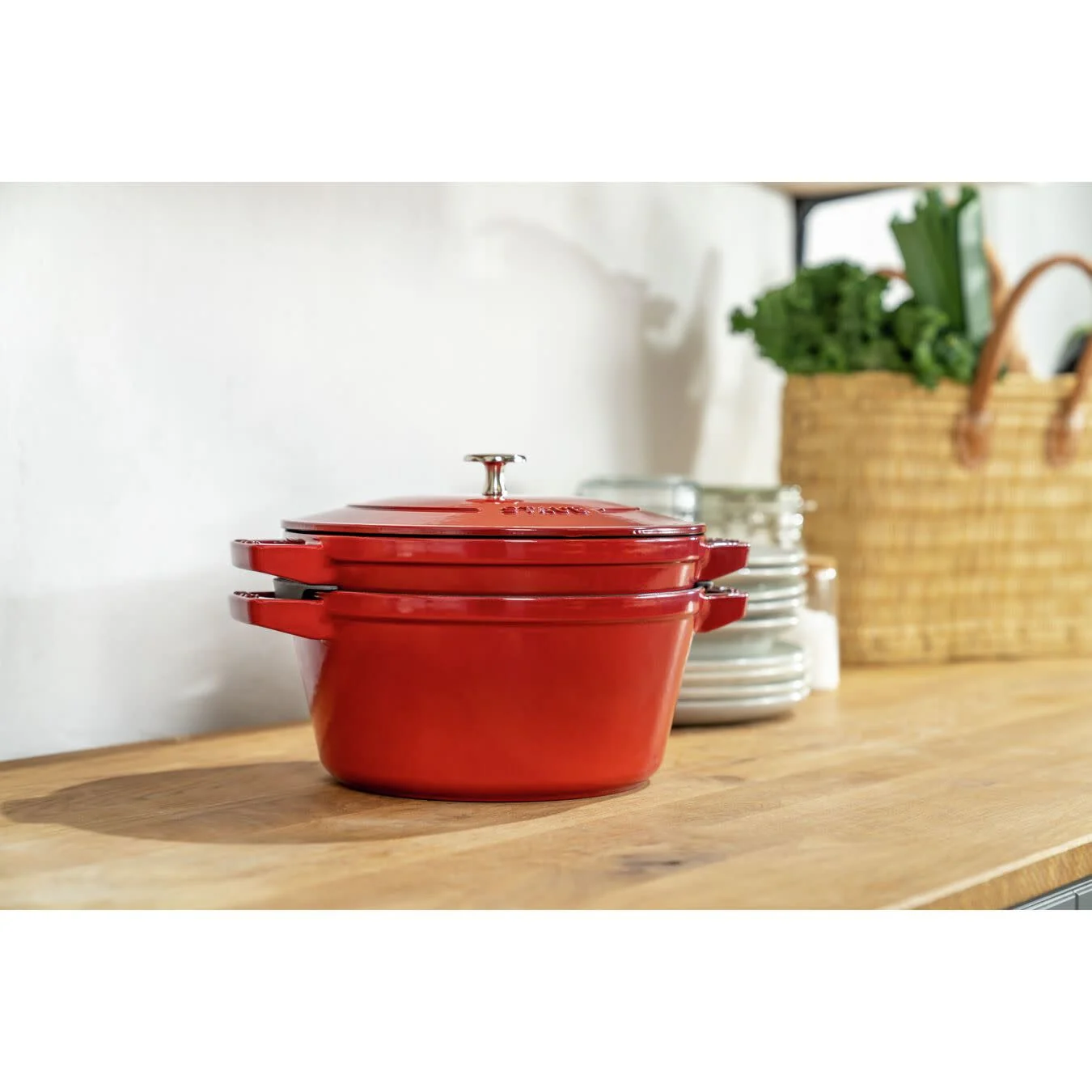 Staub 3pc Stackable Set 24cm - Cherry - Image 2