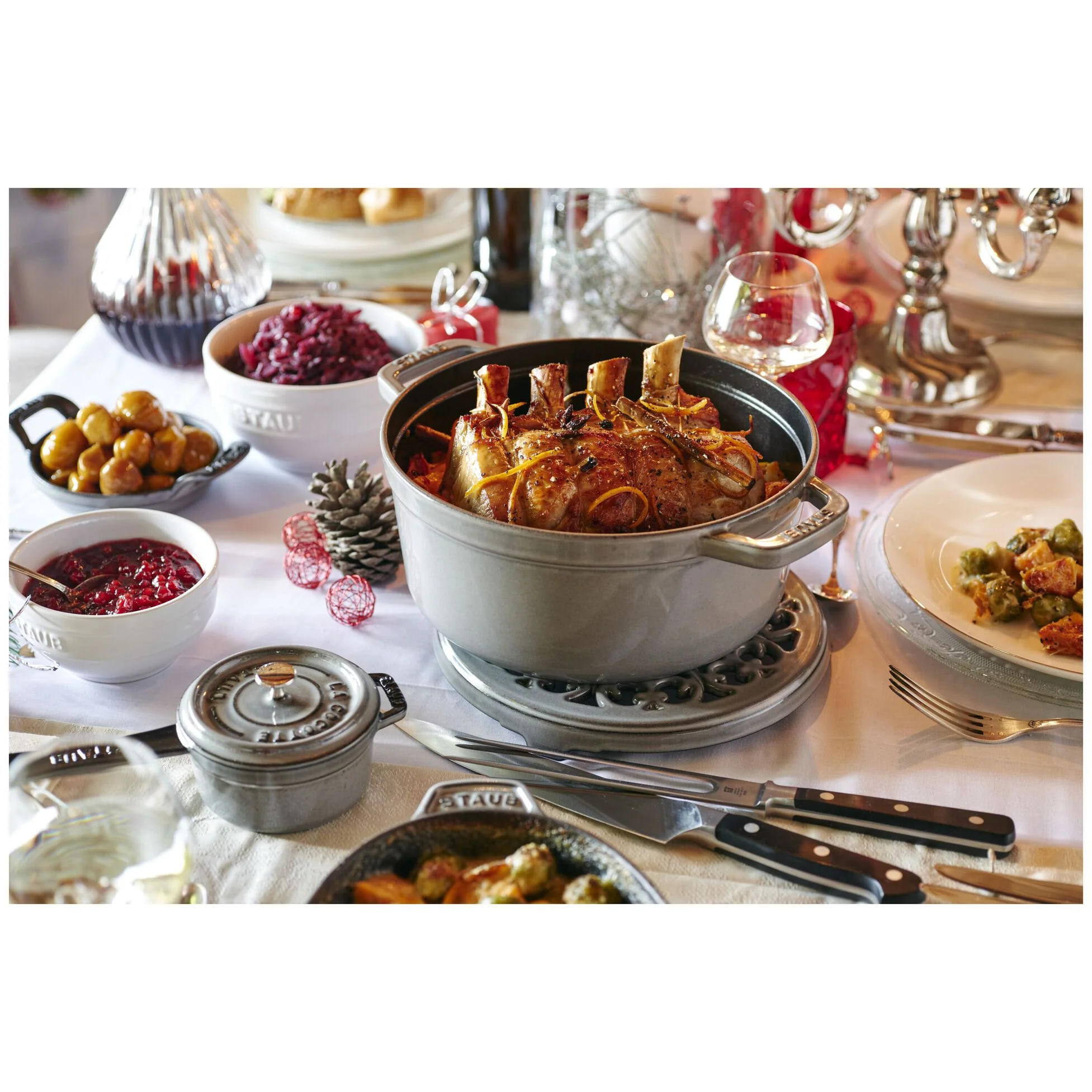 Staub 8.3L Round Cocotte - Graphite Grey - Image 2