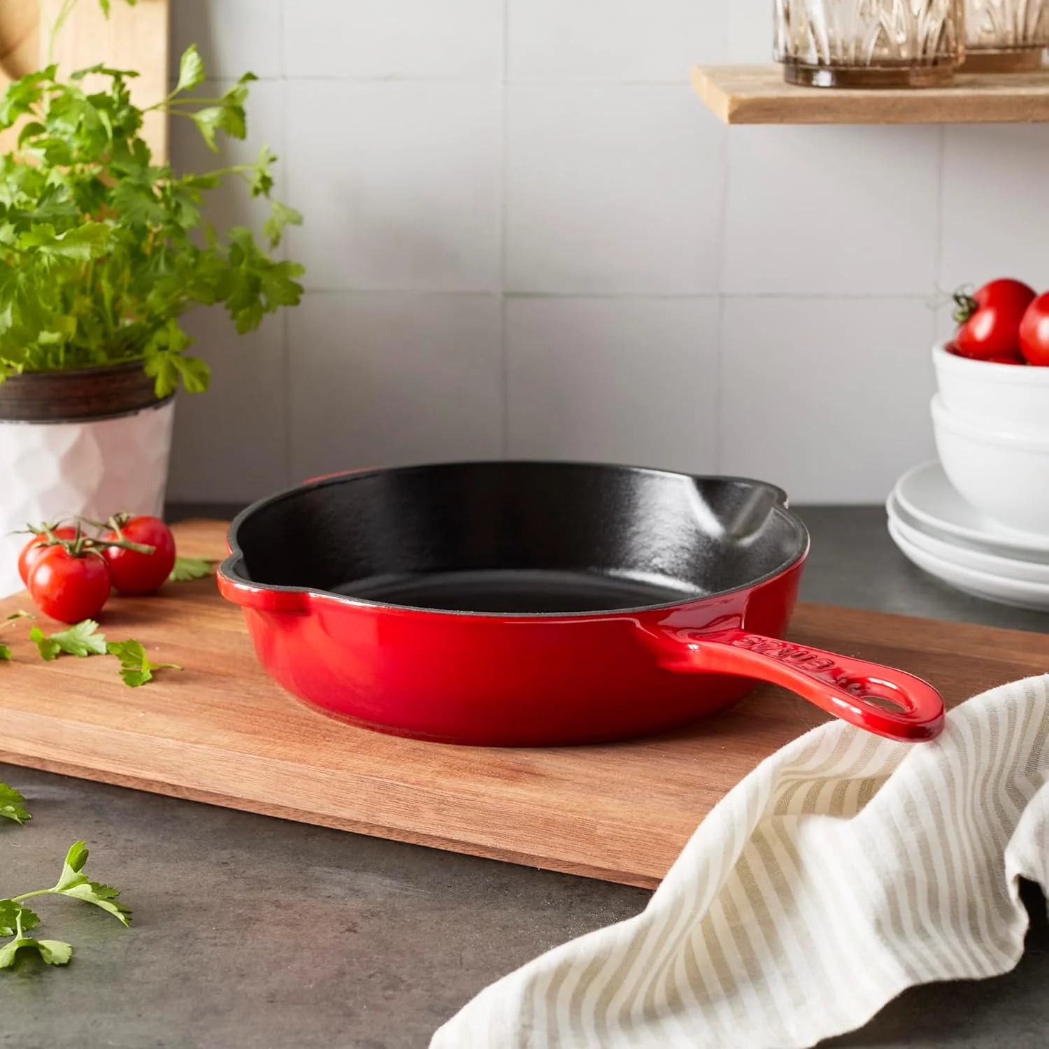 Staub 8.5"/22cm Traditional Deep Fry Pan Cherry *On Sale* - Image 2