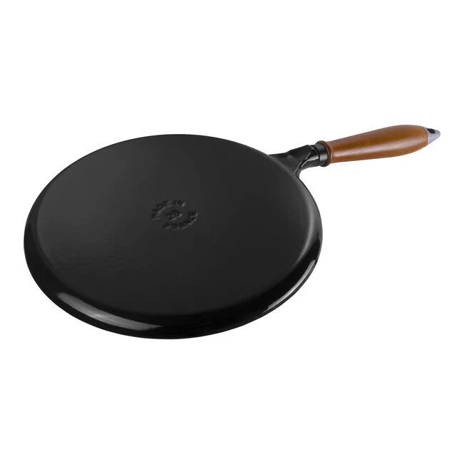 Staub Crepe Pan 11"/28CM Black with Wooden Handle *On Sale* - Image 2