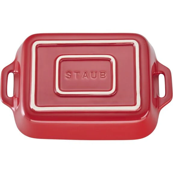 Staub Rectangular Ceramic Baker - Cherry Red 9x13" - Image 3