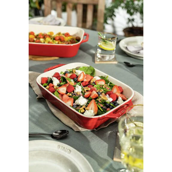 Staub Rectangular Ceramic Baker - Cherry Red 9x13" - Image 4